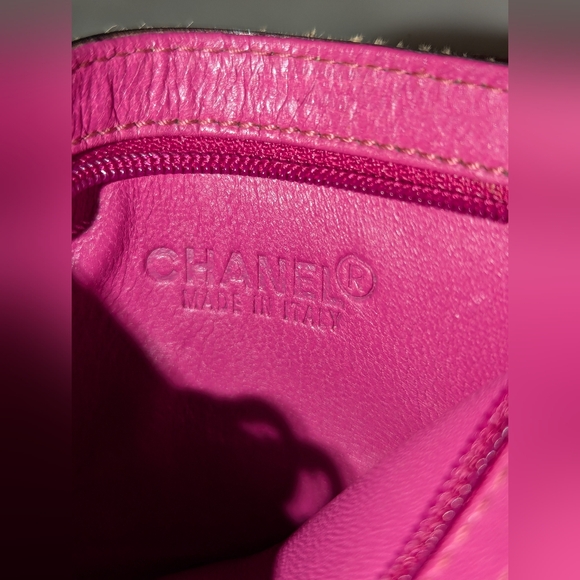 CHANEL Pony Hair Key Cles Card Holder with Box Beige Pink VGUC - Picture 5 of 11